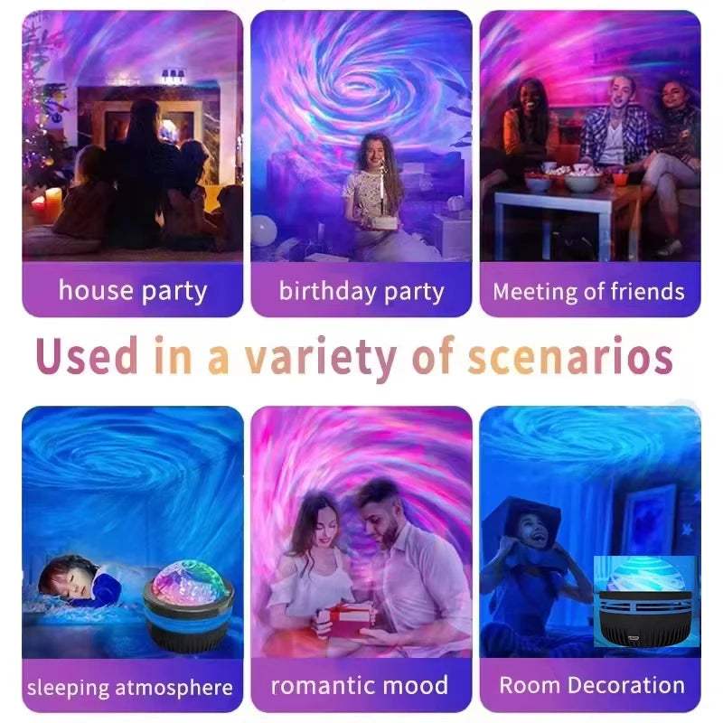 1pc Star Projector, Galaxy Projector, Water Ocean Wave Projector For Bedroom Night Light Room Decor With 7-Colors Patterns