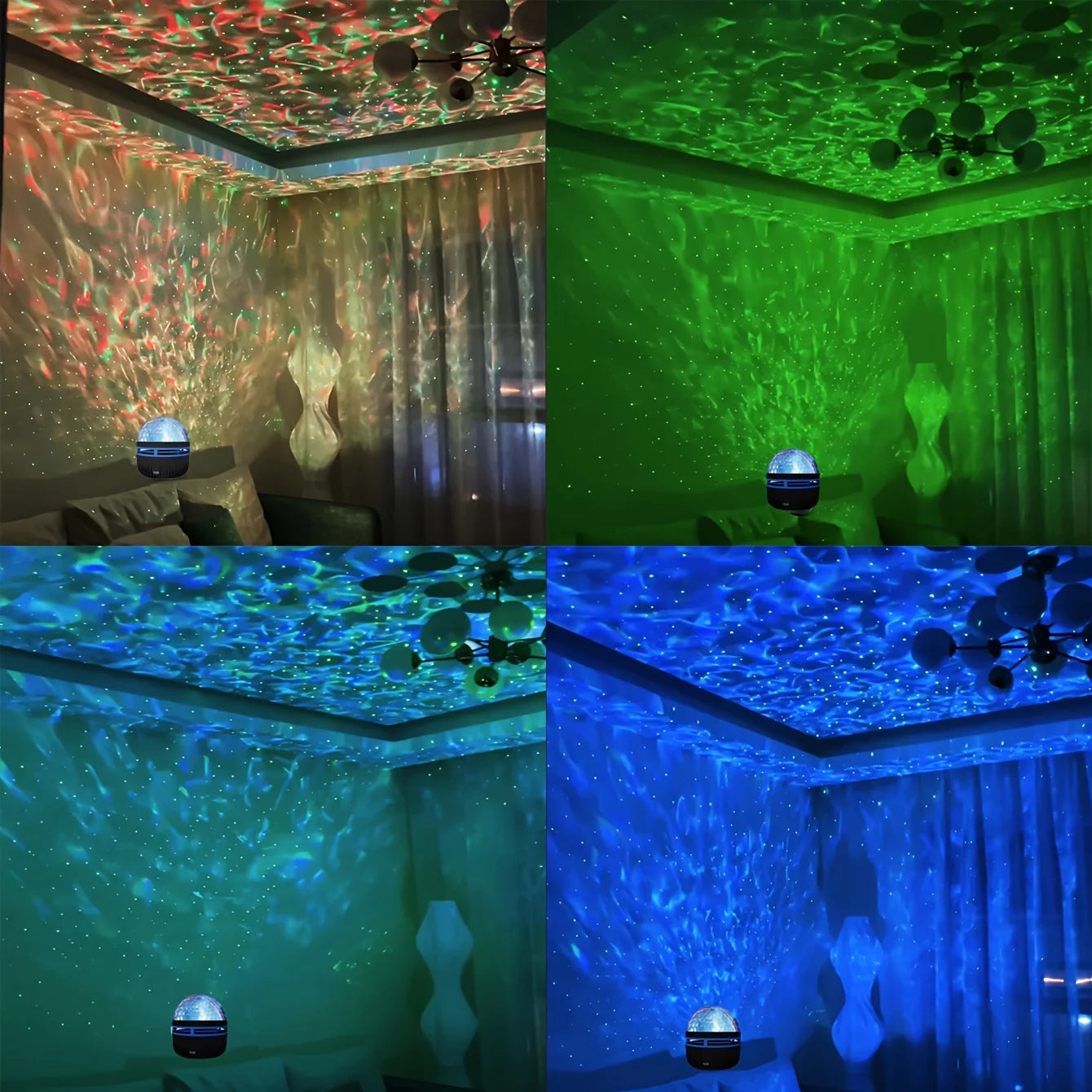 1pc Star Projector, Galaxy Projector, Water Ocean Wave Projector For Bedroom Night Light Room Decor With 7-Colors Patterns