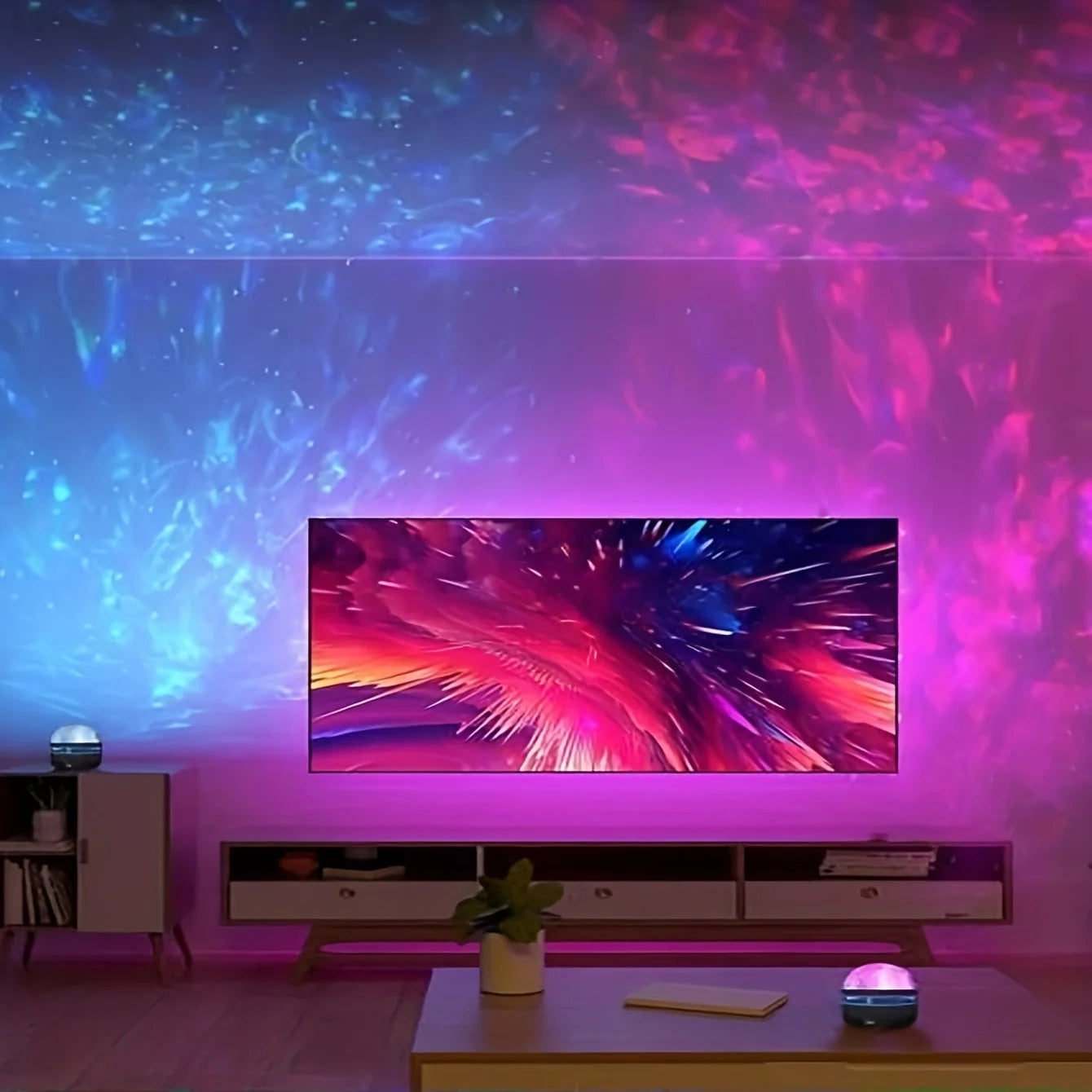 1pc Star Projector, Galaxy Projector, Water Ocean Wave Projector For Bedroom Night Light Room Decor With 7-Colors Patterns