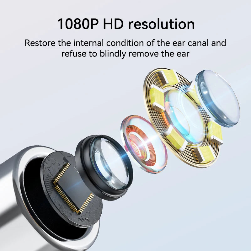 3.9mm4.3 Inch Digital Otoscope for Ear Wax Cleaning Smart Visual Ear Picking Stick Type-C Port Supports Connection to Computer