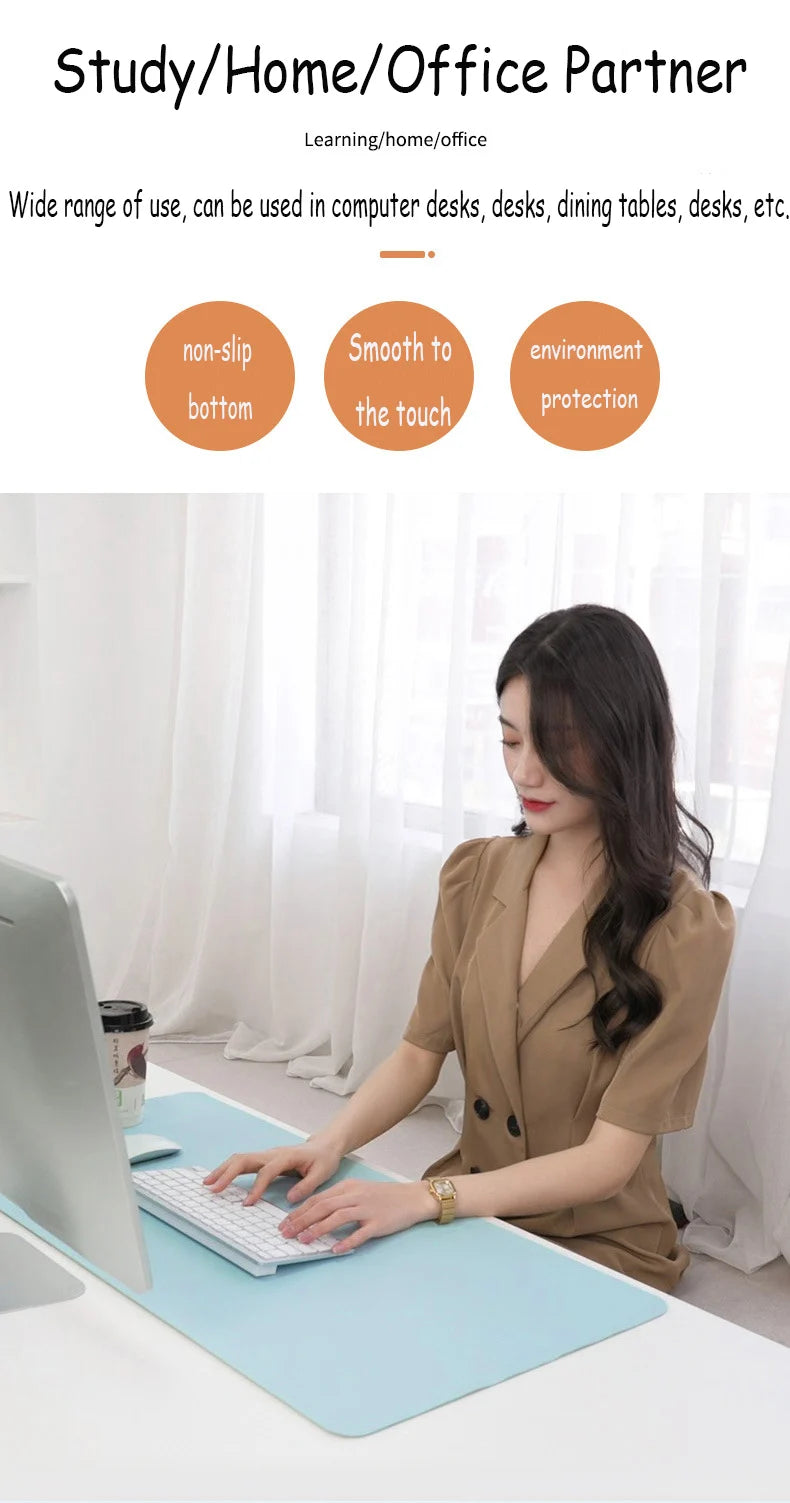white mousepad Portable Mouse pad large Gaming Waterproof Non-slip PU Suede Desk Mat Computer Keyboard desk pad Mats