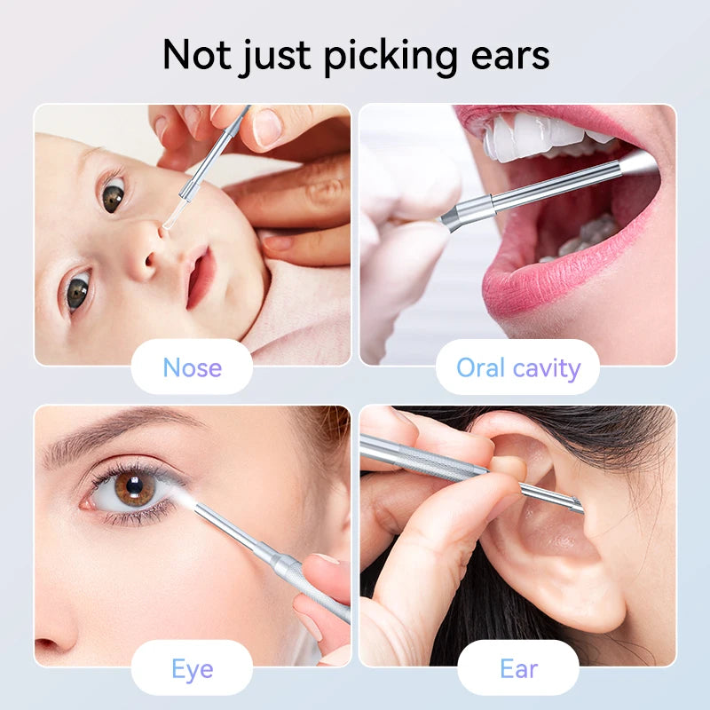 3.9mm4.3 Inch Digital Otoscope for Ear Wax Cleaning Smart Visual Ear Picking Stick Type-C Port Supports Connection to Computer