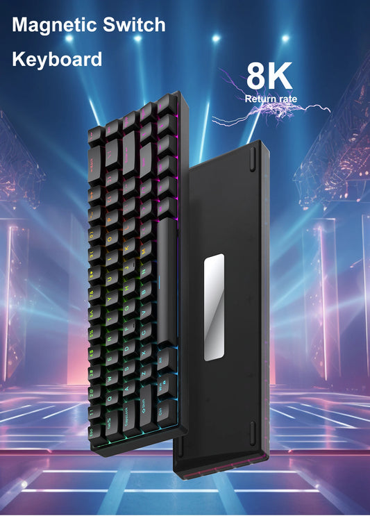 Raven68 Hot Swappable Wired Magnetic Axis Mechanical Keyboard 8K Return Rate Custom Key Range Electronic Sports Gaming Keyboard